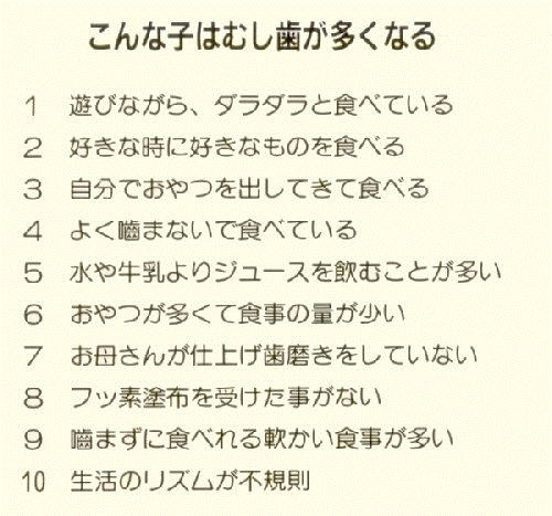 こんな子は虫歯が多くなる